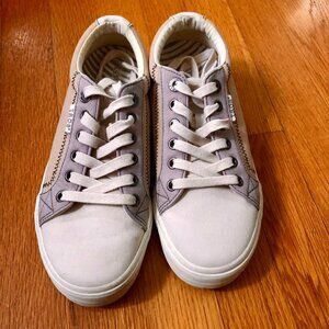 Taos Cream & Purple Canvas Lace-up Sneakers, 7.5M